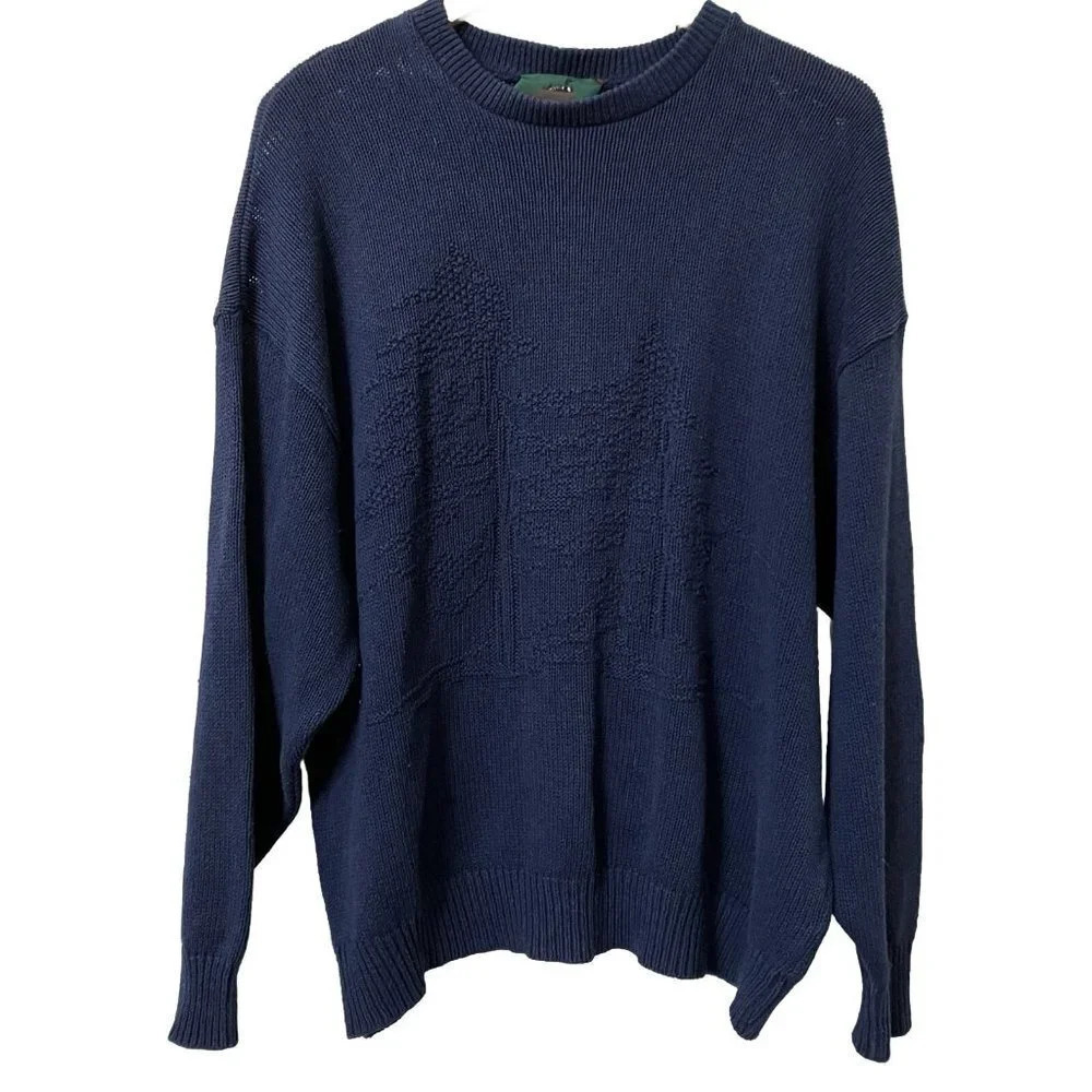 Vintage Parkhurst Northern Reflections Blue Tree  Knit‎ Sweater